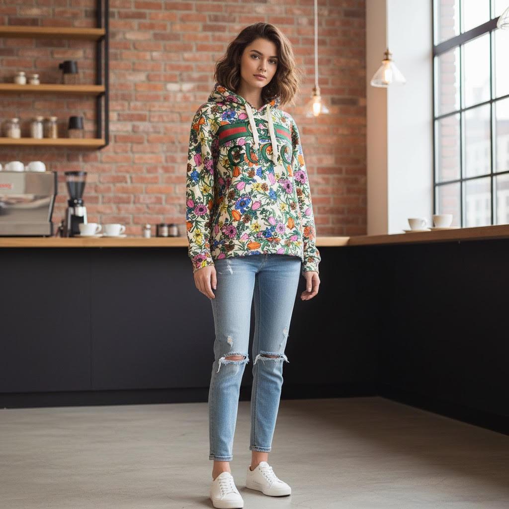 Gucci Flora Hoodie Size XS en vente 5