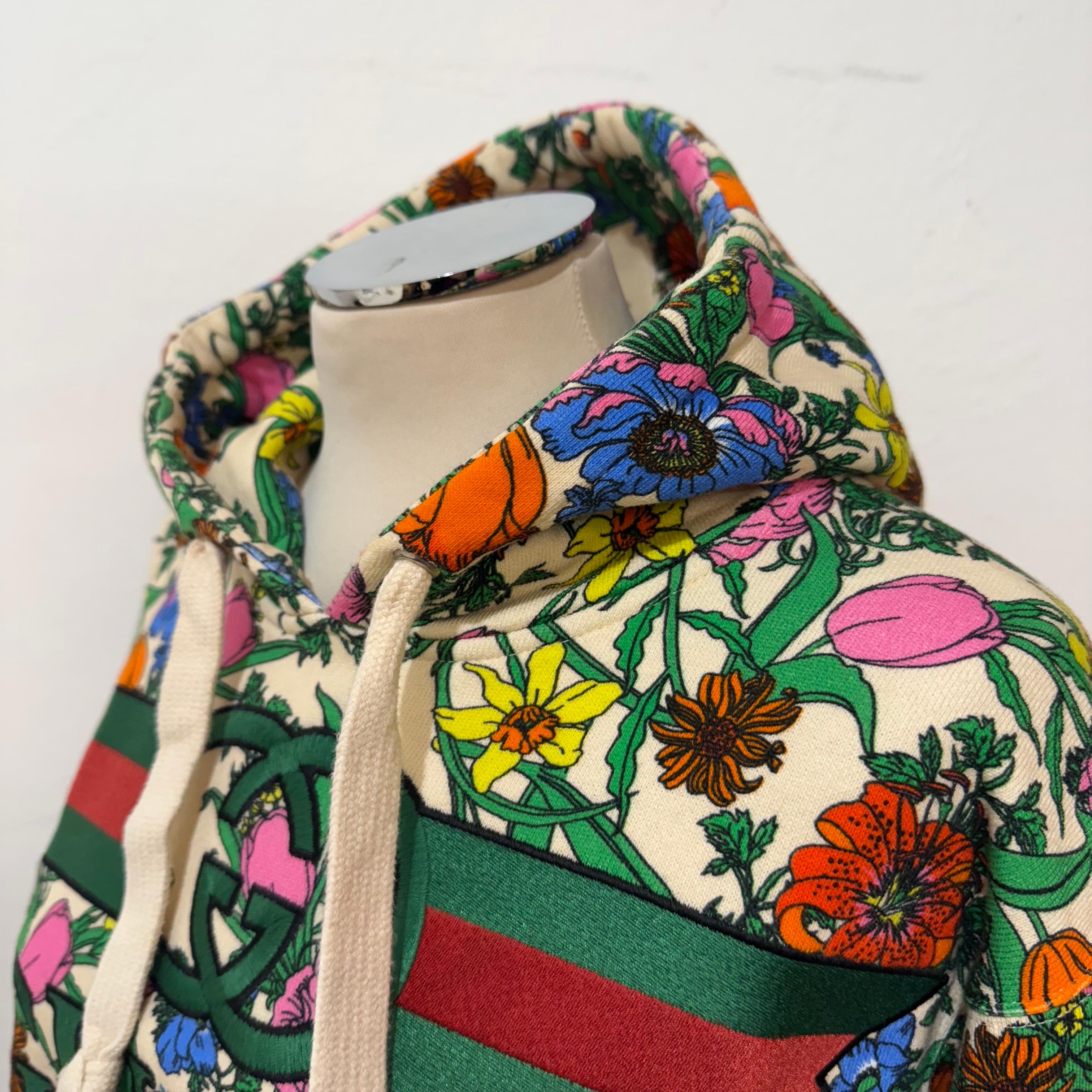 Noir Gucci Flora Hoodie Size XS en vente