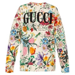 Gucci Flora Logo Graphic Print Crew Neck Sweatshirt 469250 (Xs)