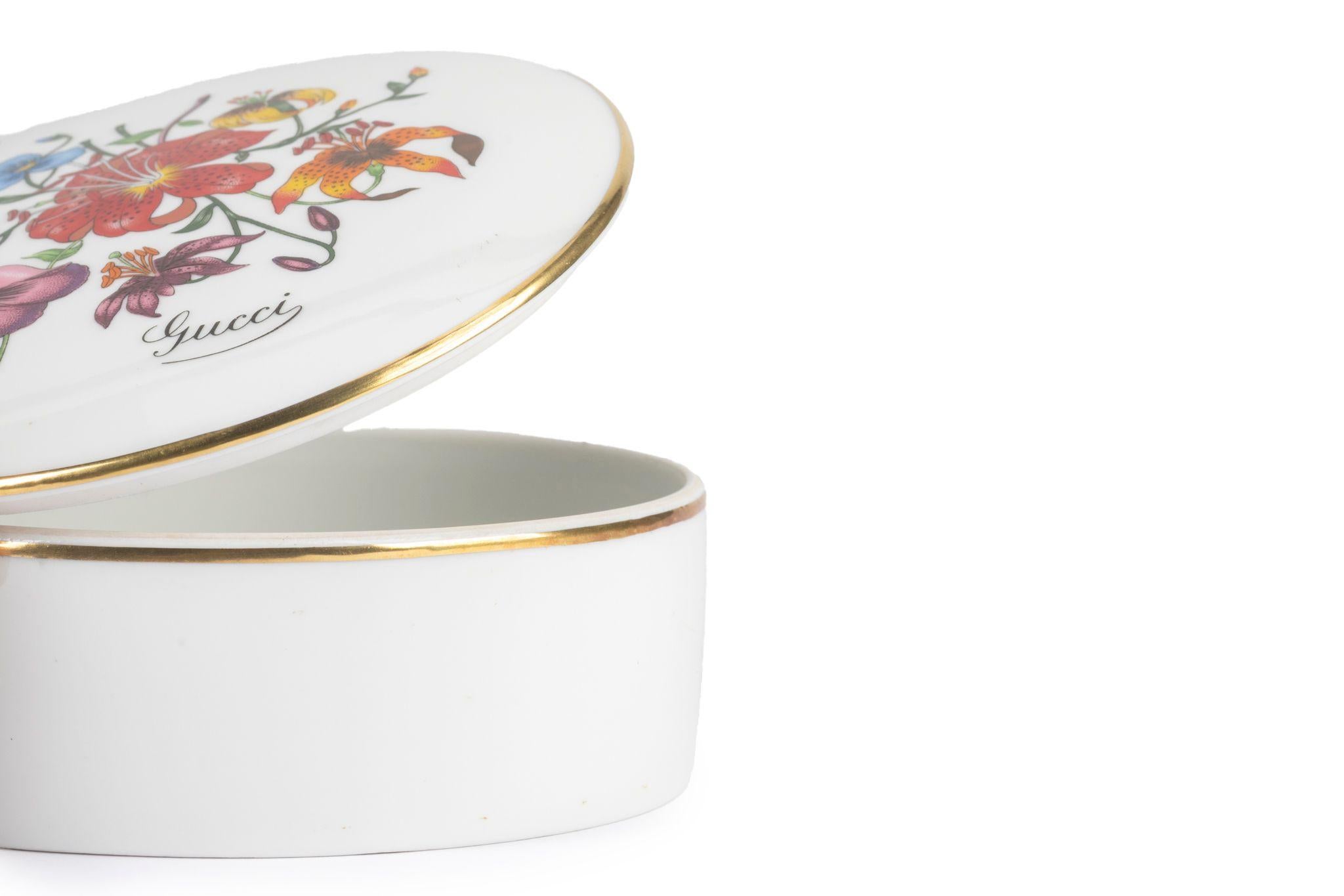 Women's or Men's Gucci Flora Motif Porcelain Lidded Box For Sale