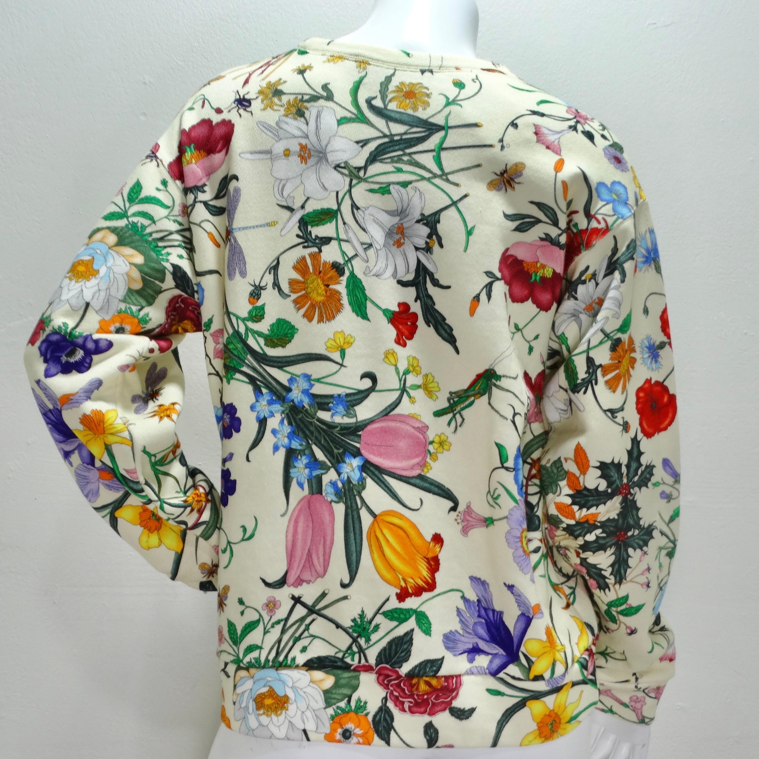 Gucci Flora - Felpa oversize con logo in feltro pesante In condizioni Nuovo in vendita a Scottsdale, AZ