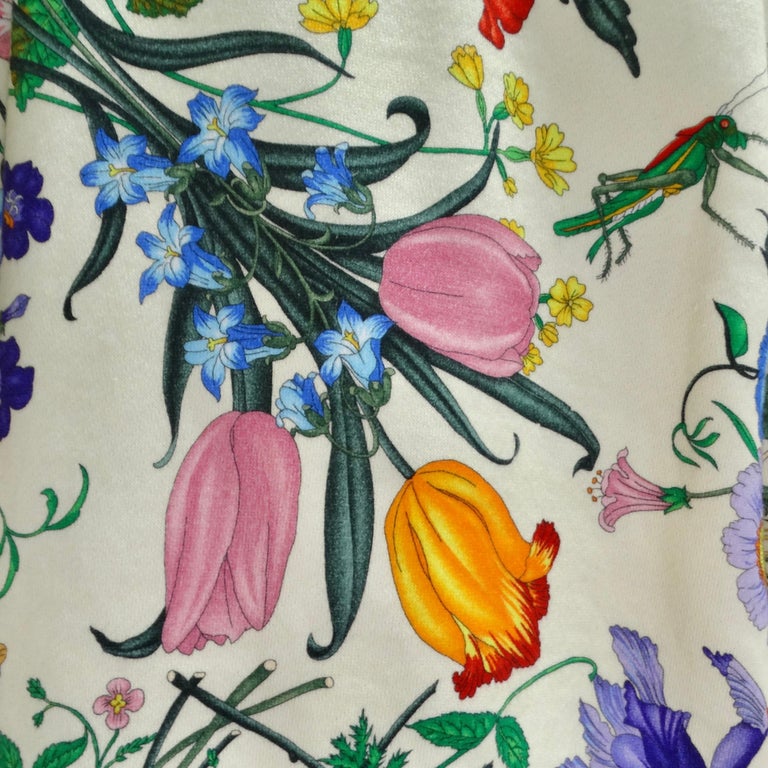 Gucci Flora Oversized Heavy Felt Logo Sweatshirt For Sale at