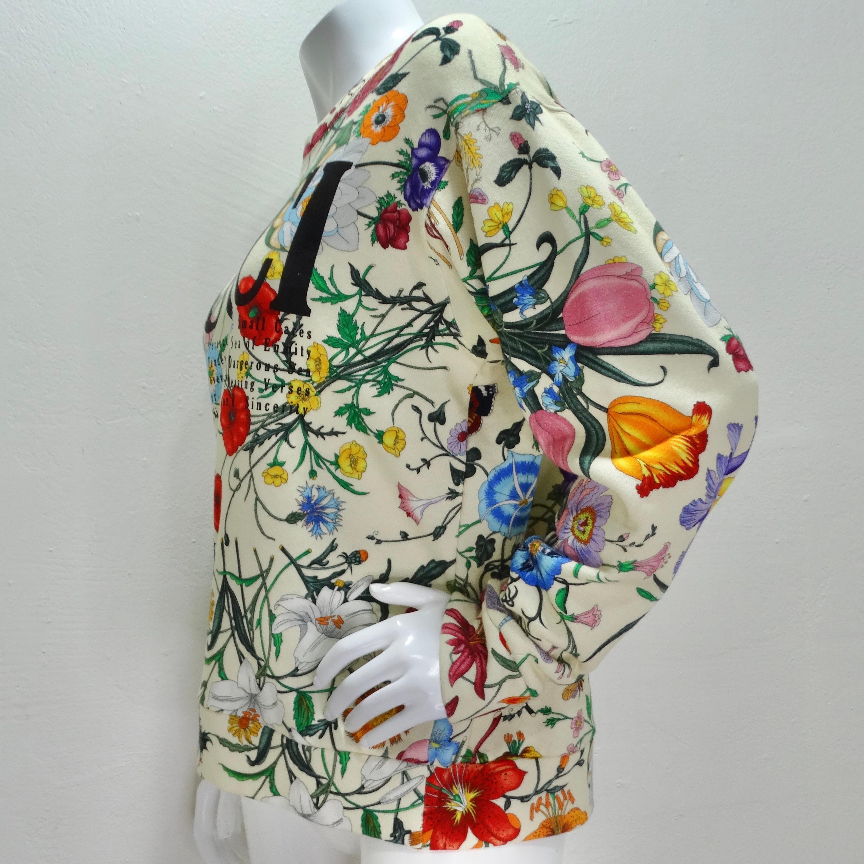Gucci Flora - Felpa oversize con logo in feltro pesante in vendita 1