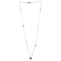 Gucci Flora Pendant Necklace 18 Karat Yellow Gold with Diamonds and Moonstone