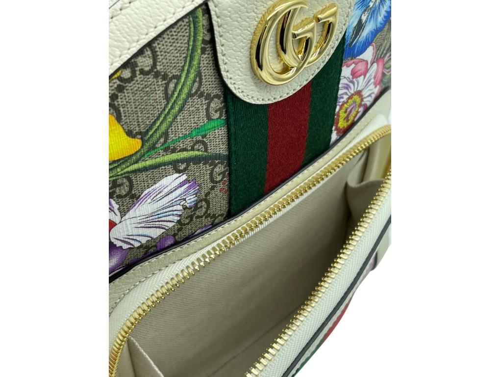 Gucci Flora Print Monogram Backpack For Sale 3