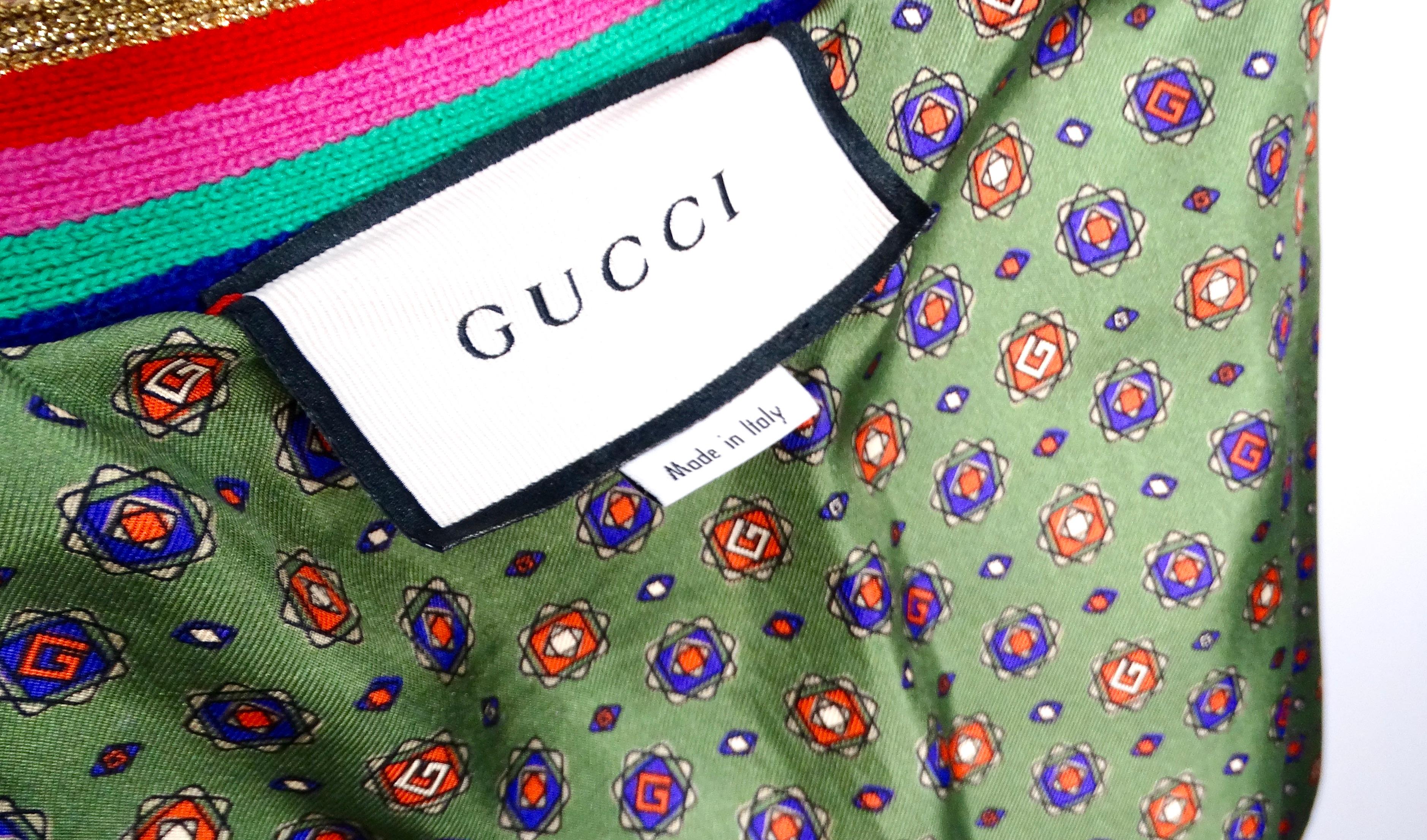 Gucci Flora Rainbow GG Monogram Wool Jacquard Cardigan en vente 4