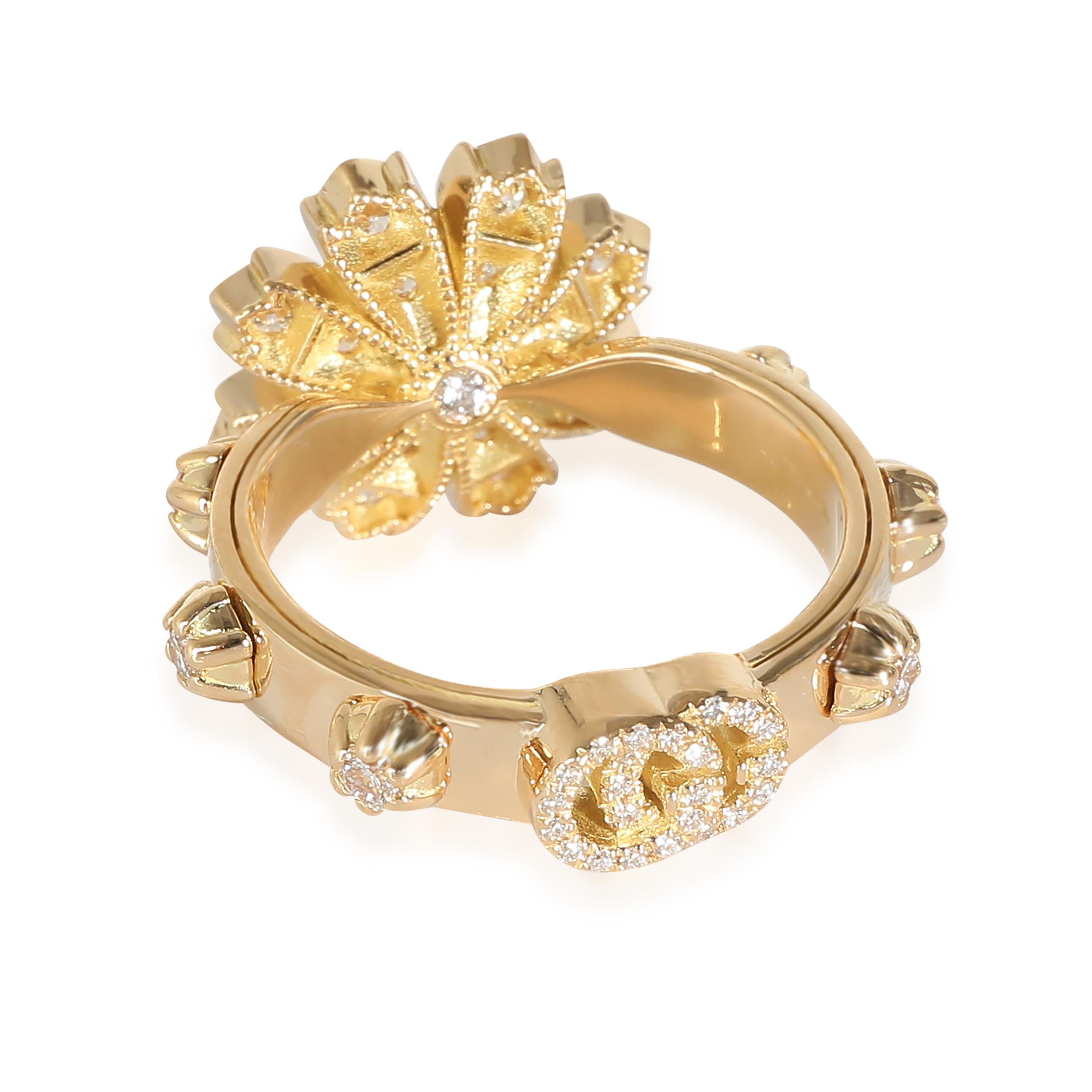 Gucci Flora Ring with Diamonds in 18k Yellow Gold 0.63 CTW

PRIMARY DETAILS
SKU: 140397
Listing Title: Gucci Flora Ring with Diamonds in 18k Yellow Gold 0.63 CTW
Condition Description: Retails for 4900 USD. In excellent condition and recently