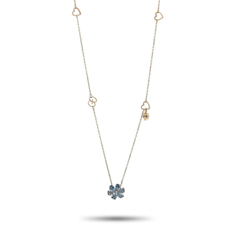 Gucci Flora 18k necklace with diamonds in white gold