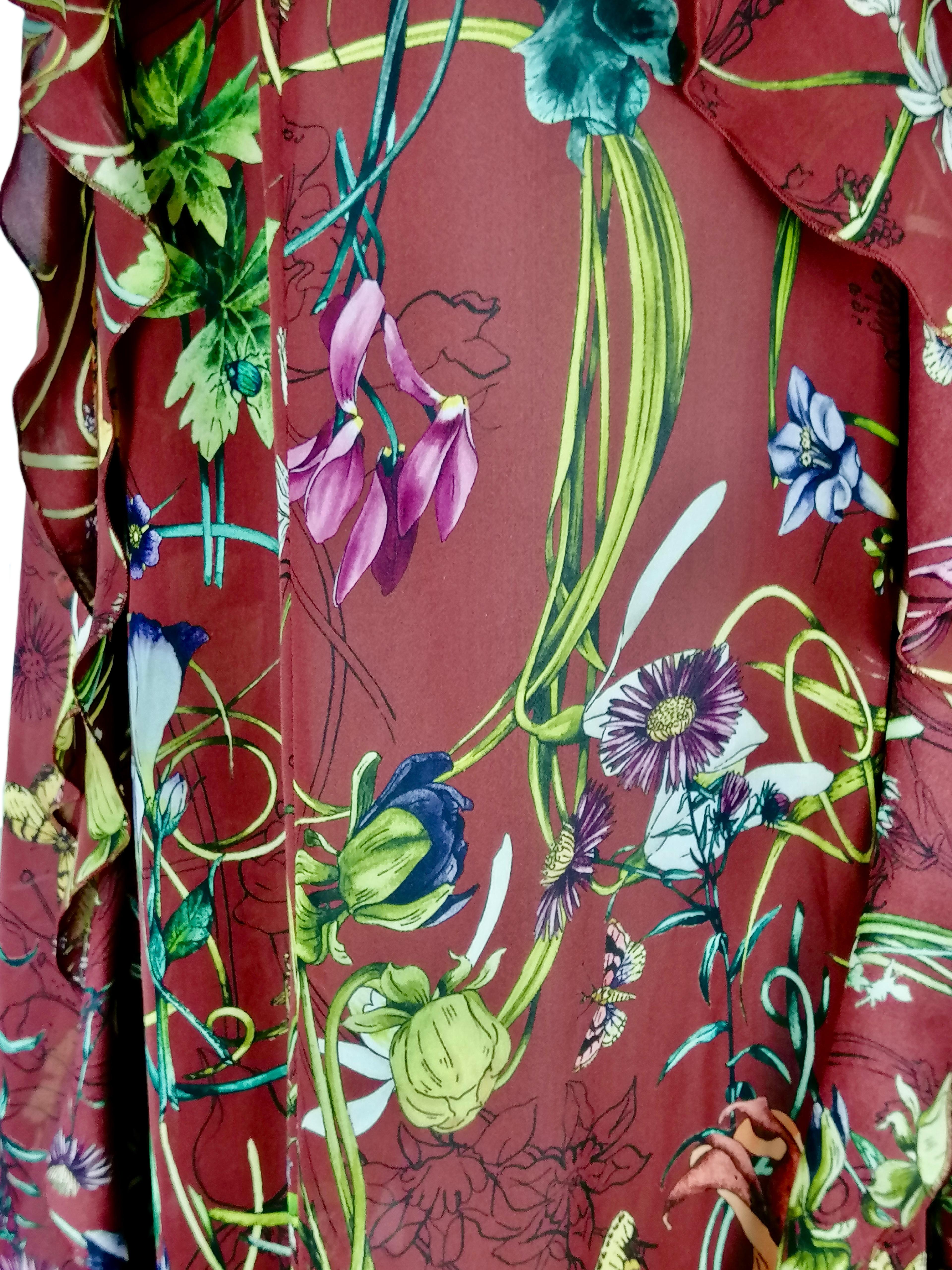 Vestido largo de seda GUCCI Flora Resort 2013 en venta 7