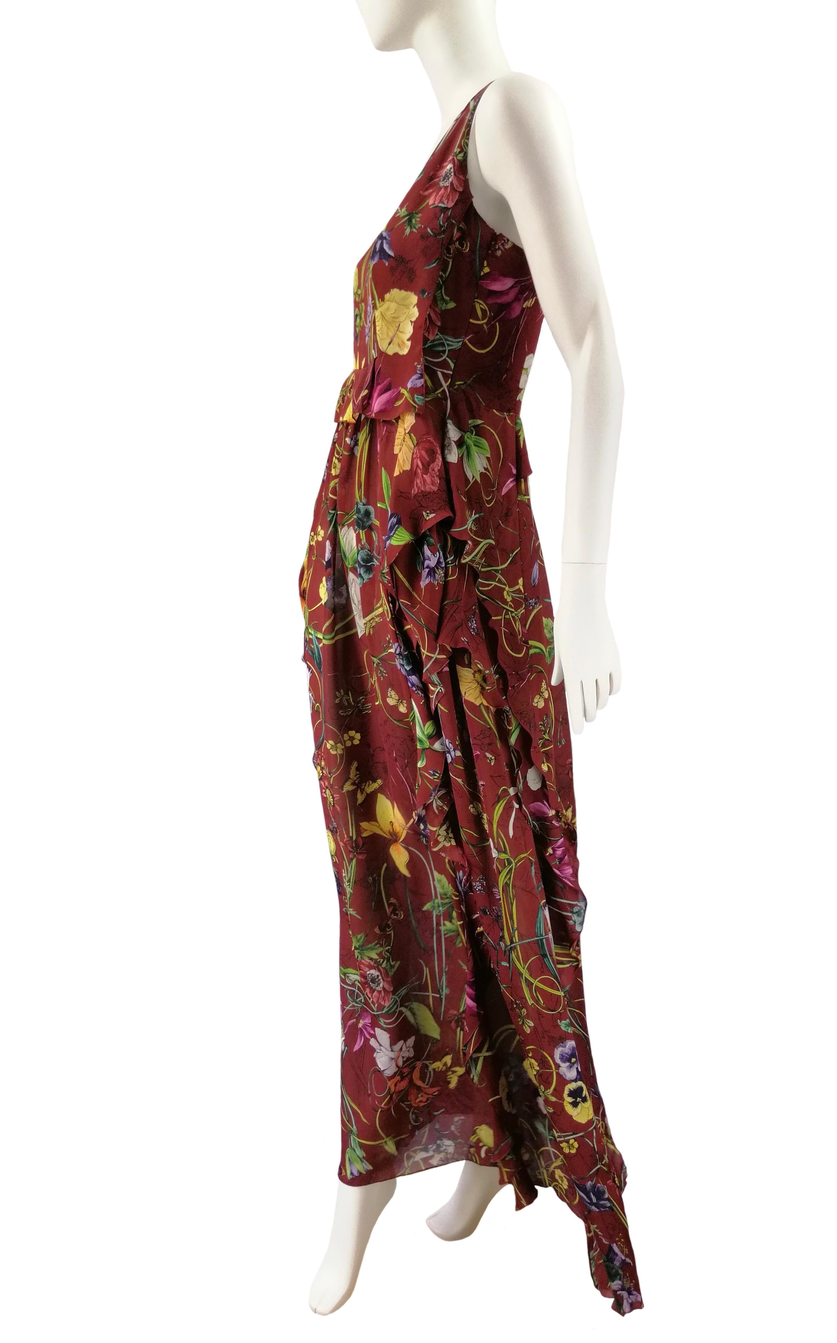 Vestido largo de seda GUCCI Flora Resort 2013 en venta 1
