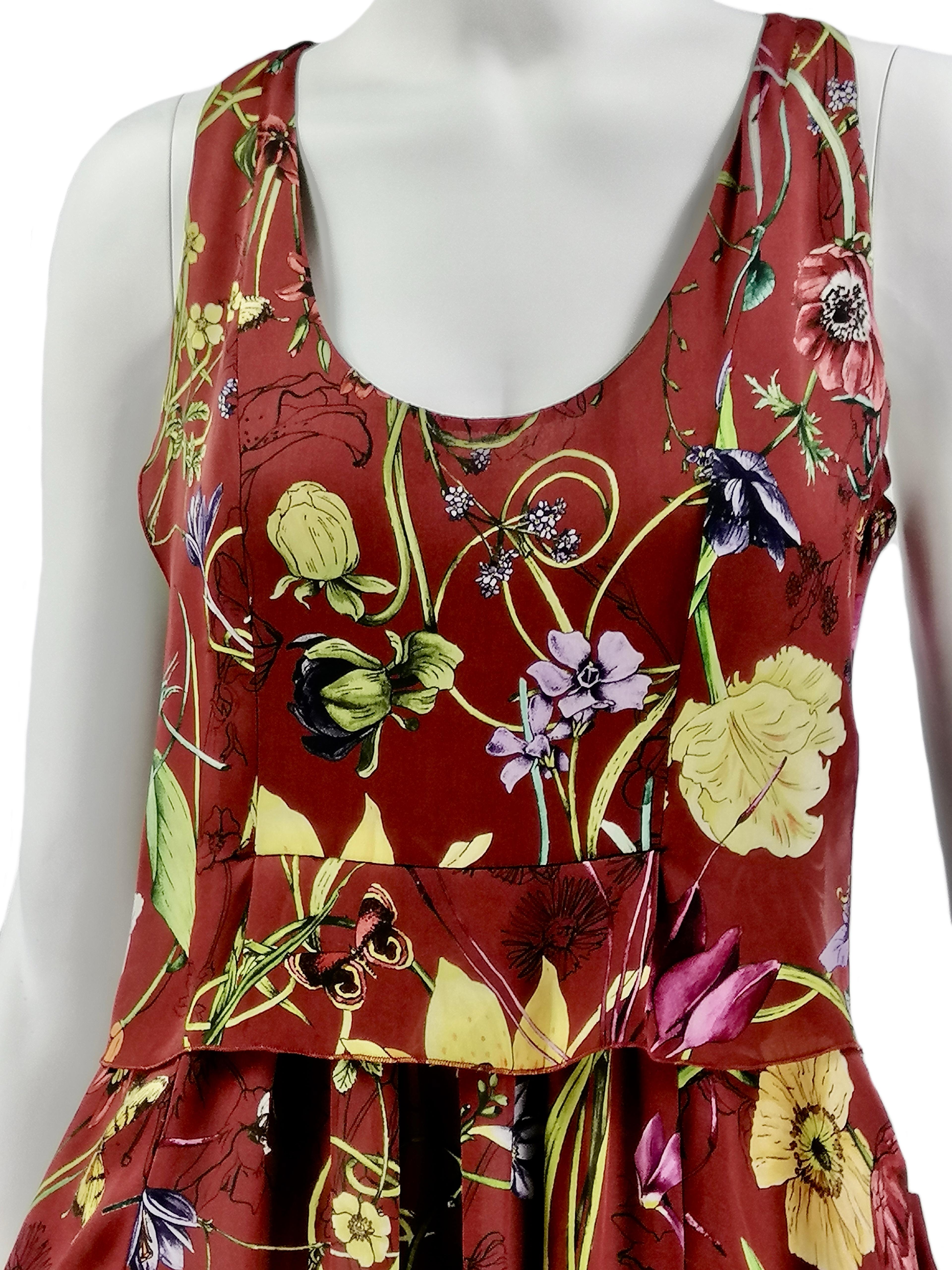 Vestido largo de seda GUCCI Flora Resort 2013 en venta 3