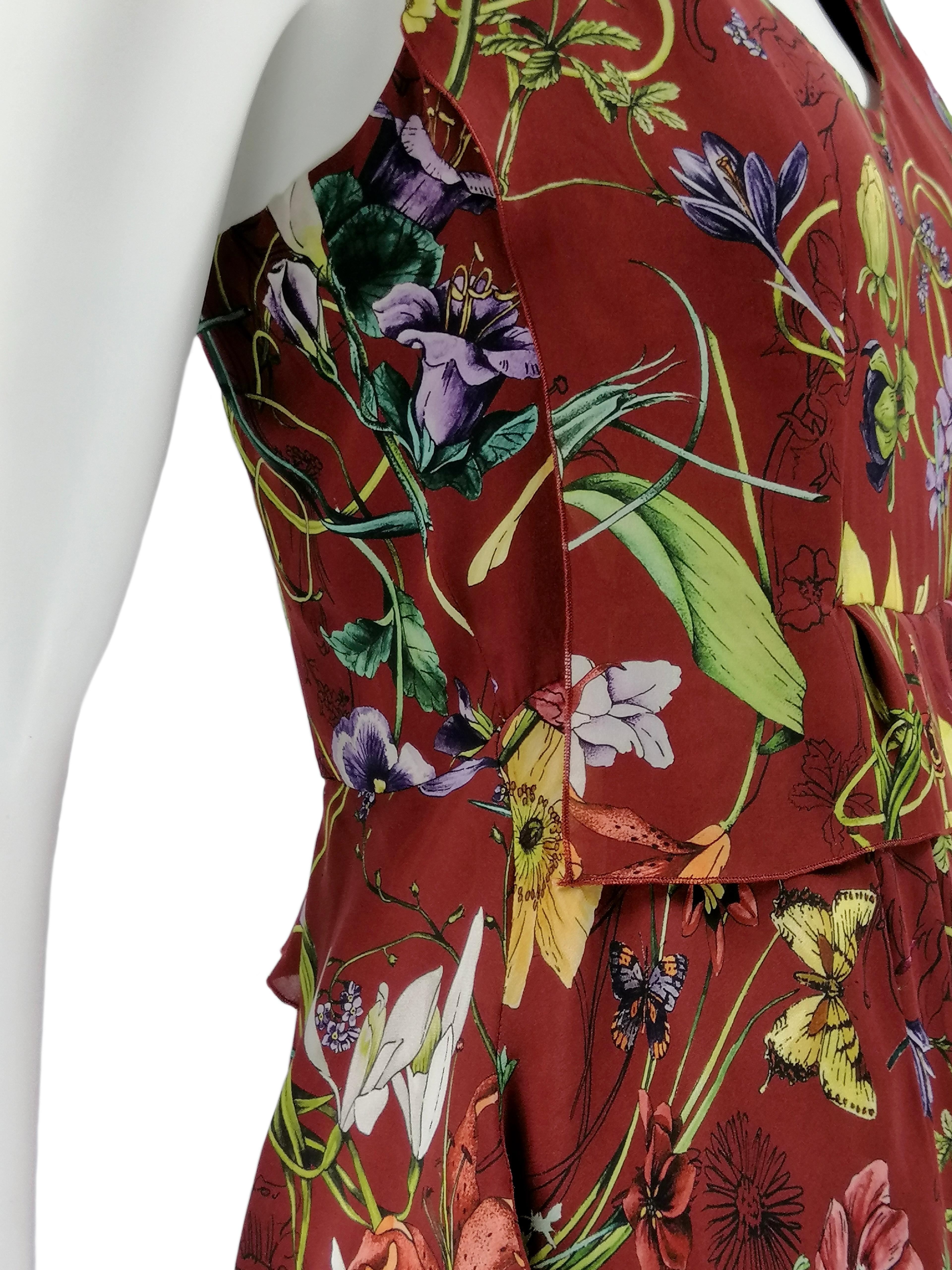 Vestido largo de seda GUCCI Flora Resort 2013 en venta 4