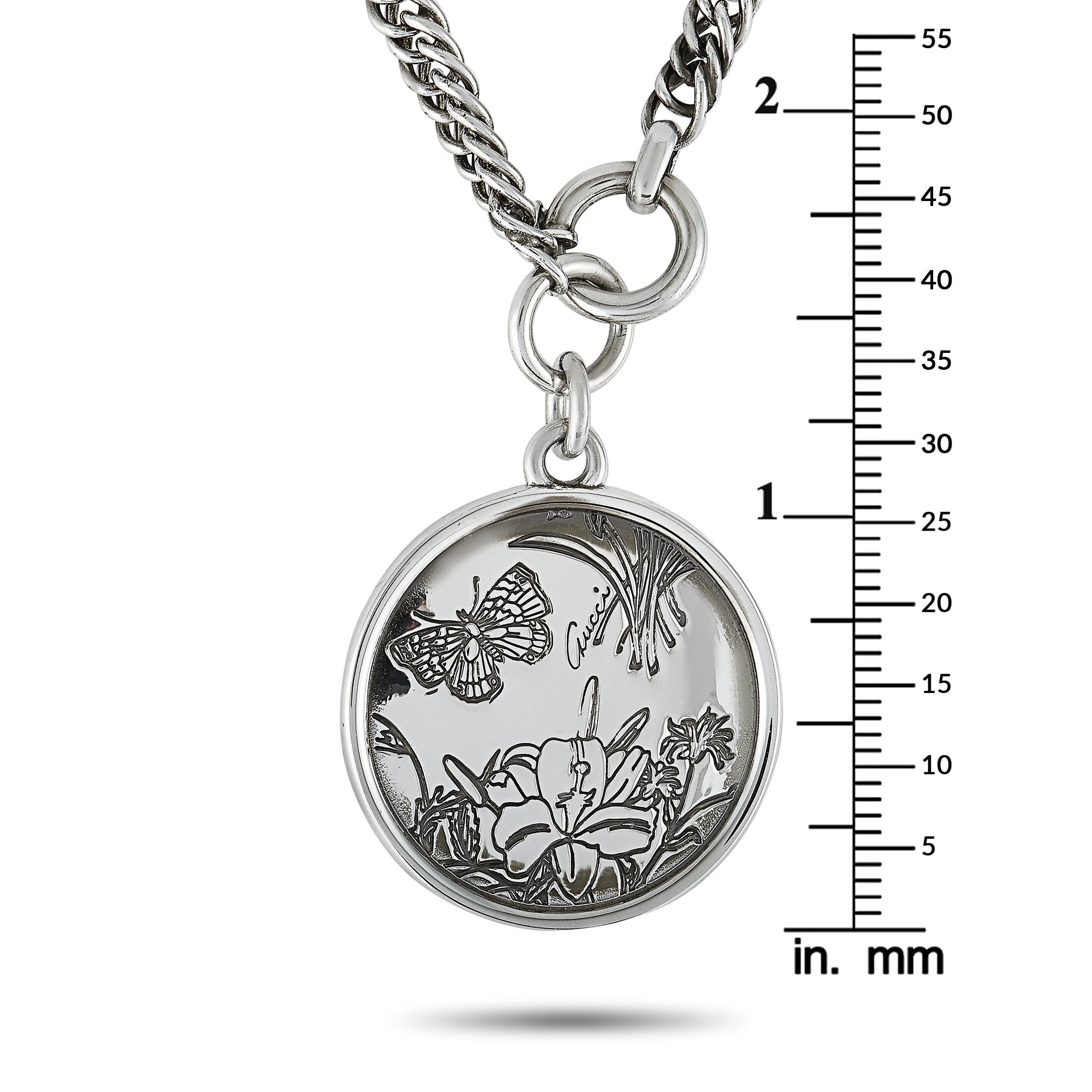 Gucci Flora Silver Necklace at 1stDibs | gucci flora necklace