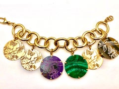 Gucci Flora St. Tropez Malachite Sugilite and Tiger's Eye Yellow Gold Bracelet
