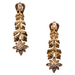 Gucci Flora Vintage Diamond Earrings 18K Yellow Gold Original Box Booklets