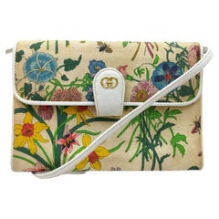Vintage Gucci Floral Blooms Flap Crossbody Bag 863394