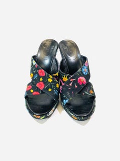 Gucci Floral Canvas Sandals Mules