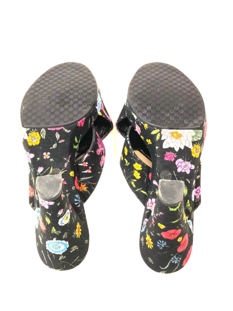floral gucci mules