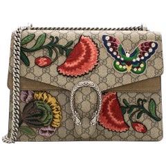 Used Gucci Floral Embroidered Medium Supreme Dionysus Bag	
