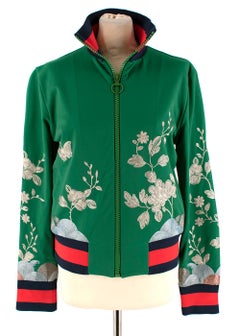 Gucci Floral-embroidered silk-satin bomber jacket - Size L