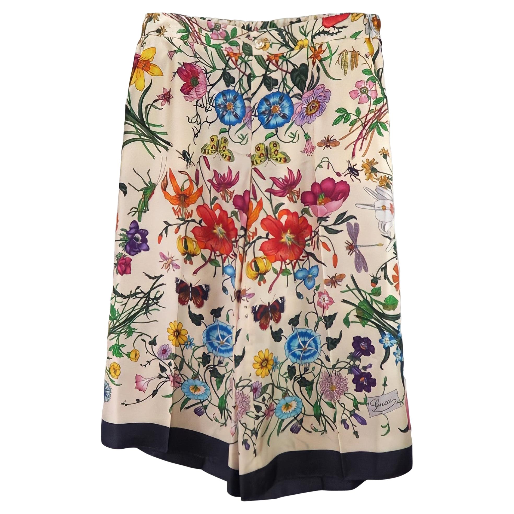 Gucci Floral Foulard on Twill Pants - Size 44 (517265)