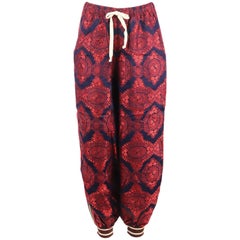 Gucci Floral Jacquard And Printed Silk Twill Pants SMALL