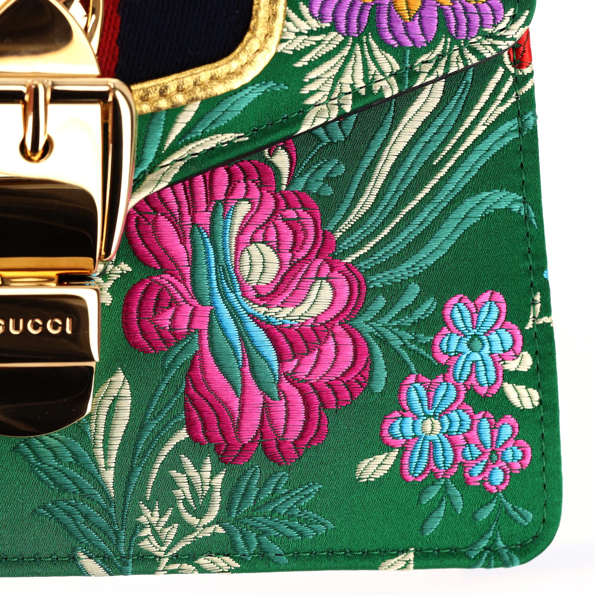 Gucci Floral Jacquard Sylvie Small Top Handle Bag 5