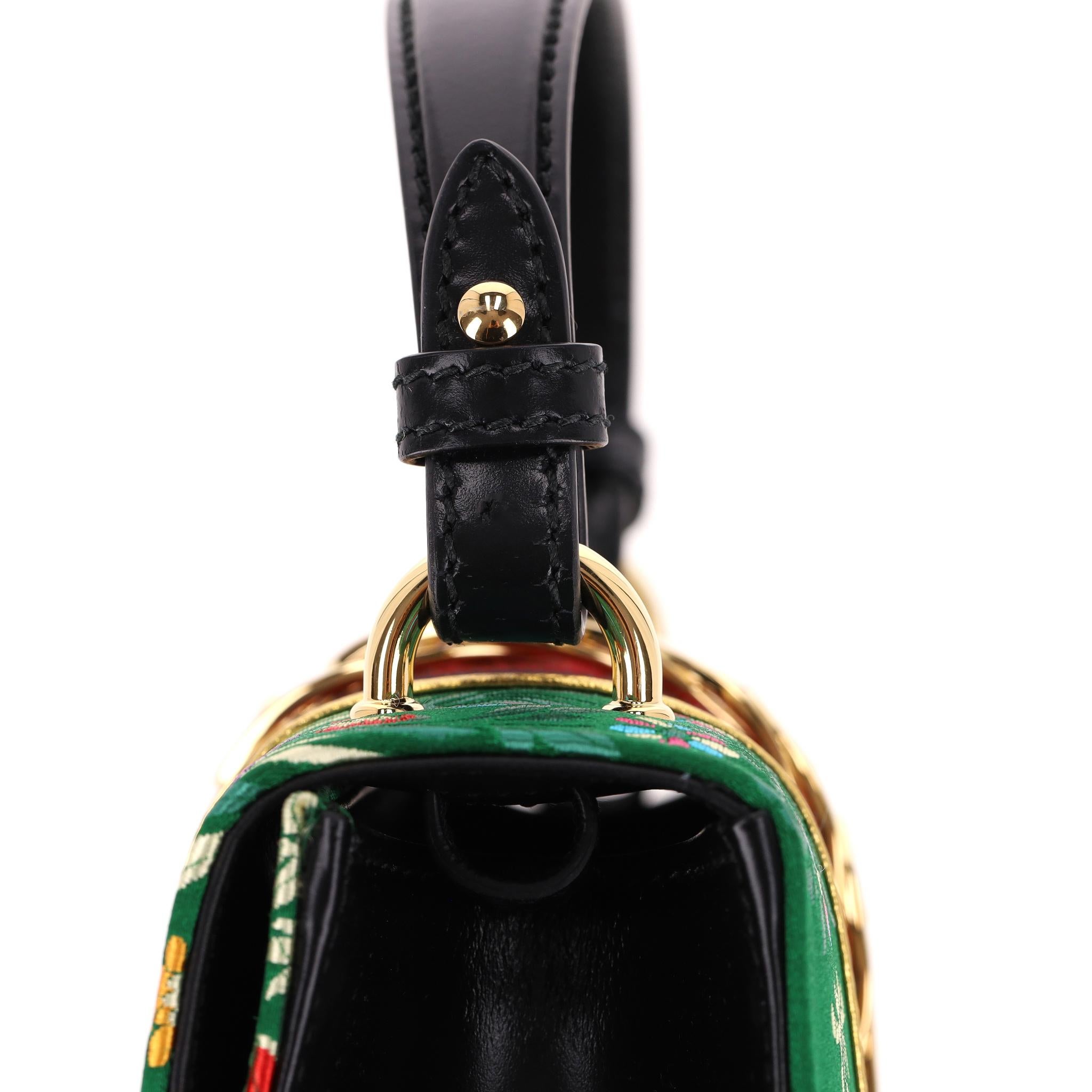 Gucci Floral Jacquard Sylvie Small Top Handle Bag 6