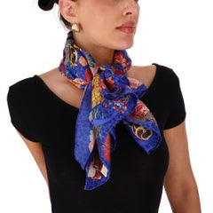 Gucci Floral Pansy Leopard Silk Scarf