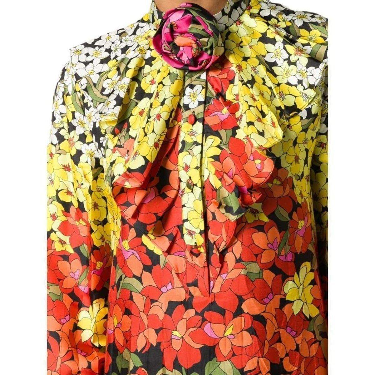 Gucci Floral Print Bow Dress  IT44 US8 4