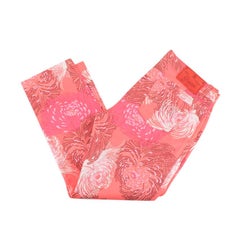 Gucci Floral Print Coral & Pink Cotton Blend Jeans - US 6