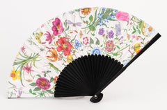 Abanico Gucci Estampado Floral Nuevo En Caja