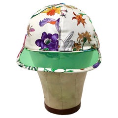Gucci Floral Print & Green PVC Baseball Hat
