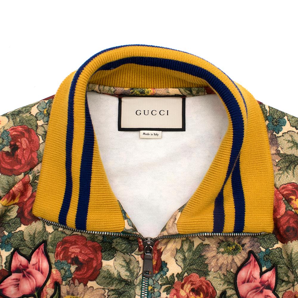 Women's or Men's Gucci Floral-Print Scuba-Jersey Bomber Jacket	SIZE S