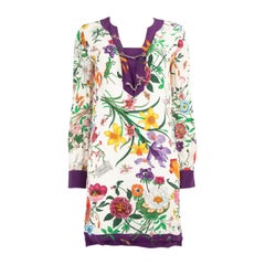 Gucci Floral Print Silk Mini Dress Size S