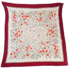 Vintage Gucci Floral Print Silk Scarf, 1970s