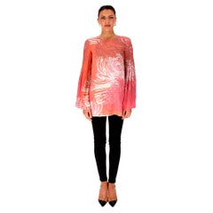 Gucci Floral Print Silk Top With Bell Sleeves