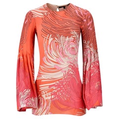 Gucci Floral Print Silk Top With Bell Sleeves