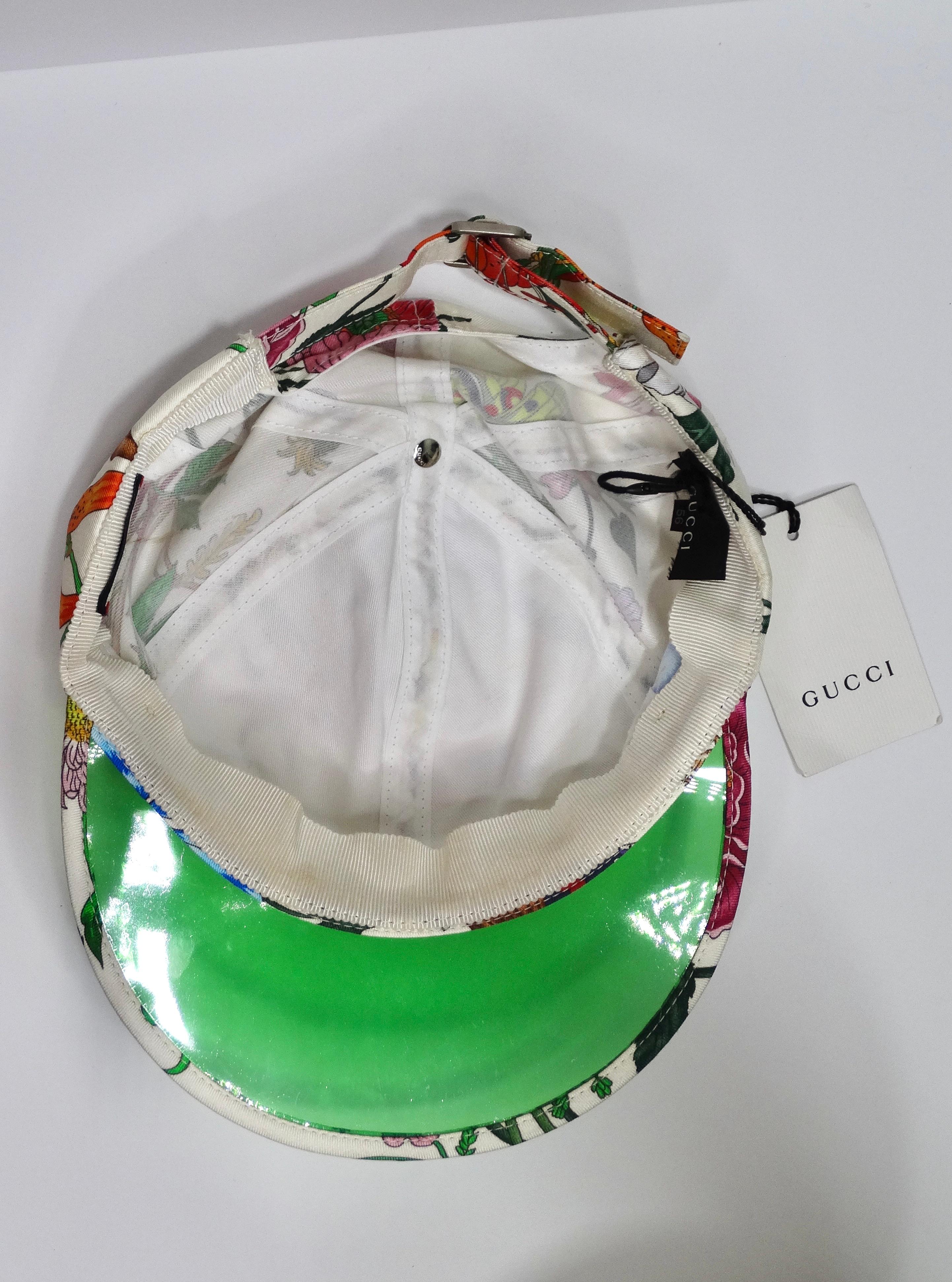 Gucci Floral Print Vinyl Brim Hat For Sale 2