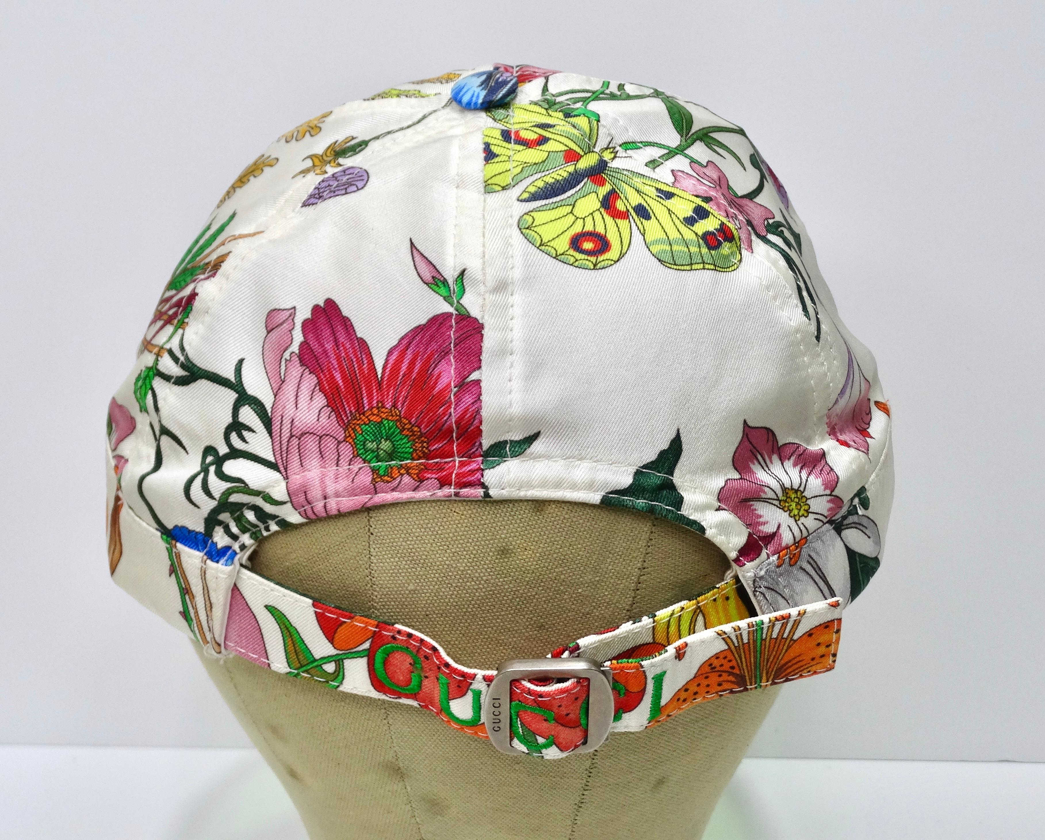 Gucci Floral Print Vinyl Brim Hat In New Condition For Sale In Scottsdale, AZ