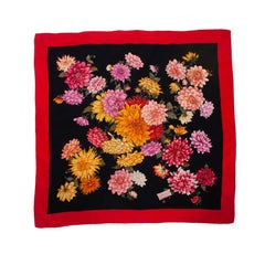 Gucci, Floral printed scarf with red border
