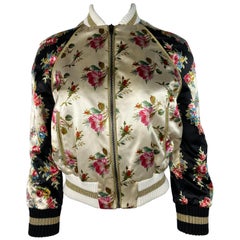 Gucci Floral Silk Bomber Jacket Size 40