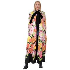 Gucci Floral Silk Long Cape Size S