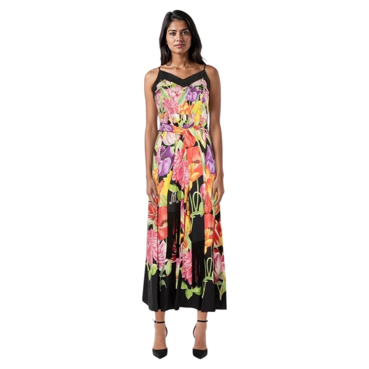 Gucci Floral Silk Maxi Belted Dress Size S