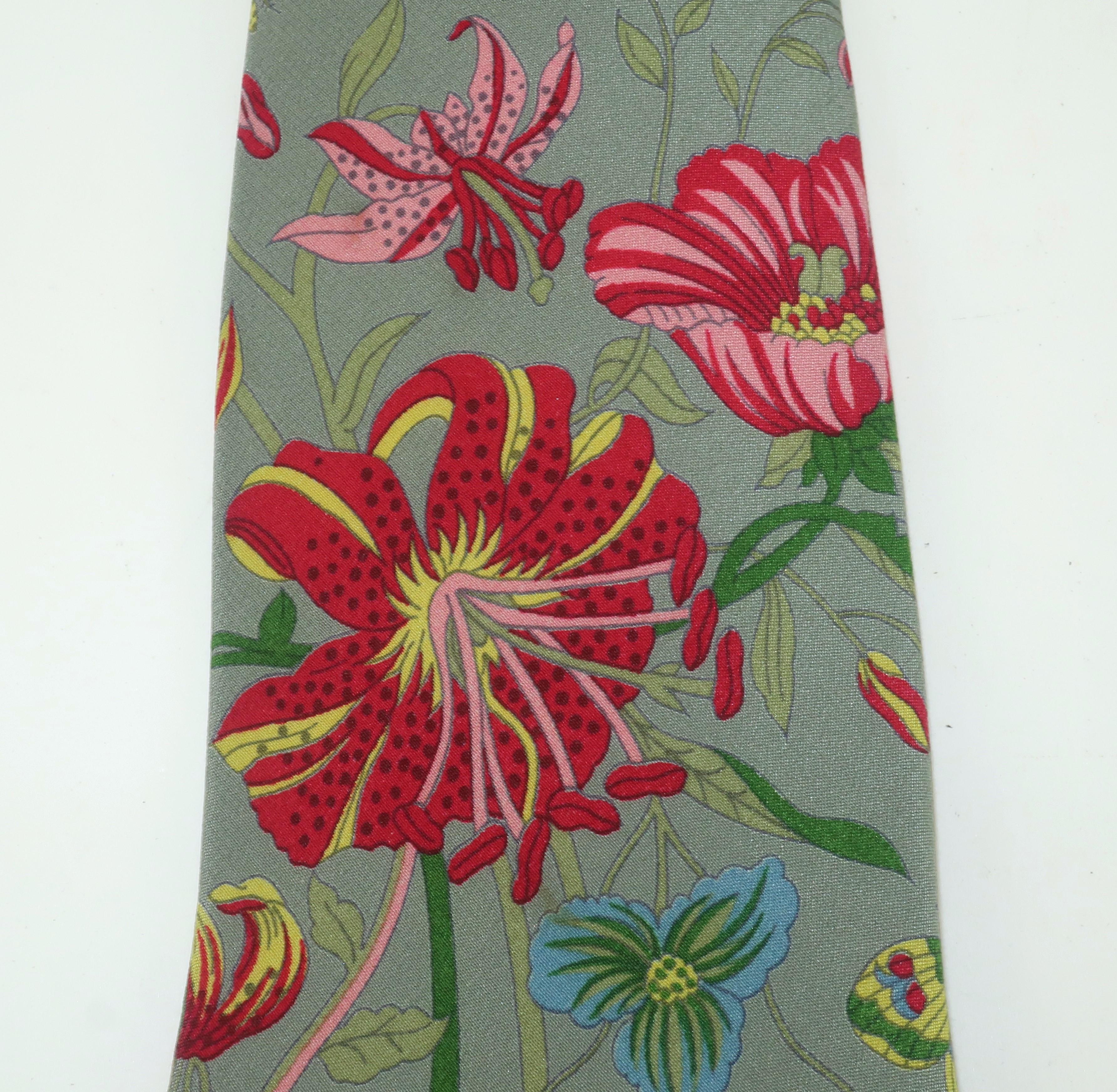 Cravate homme Gucci en soie florale 1