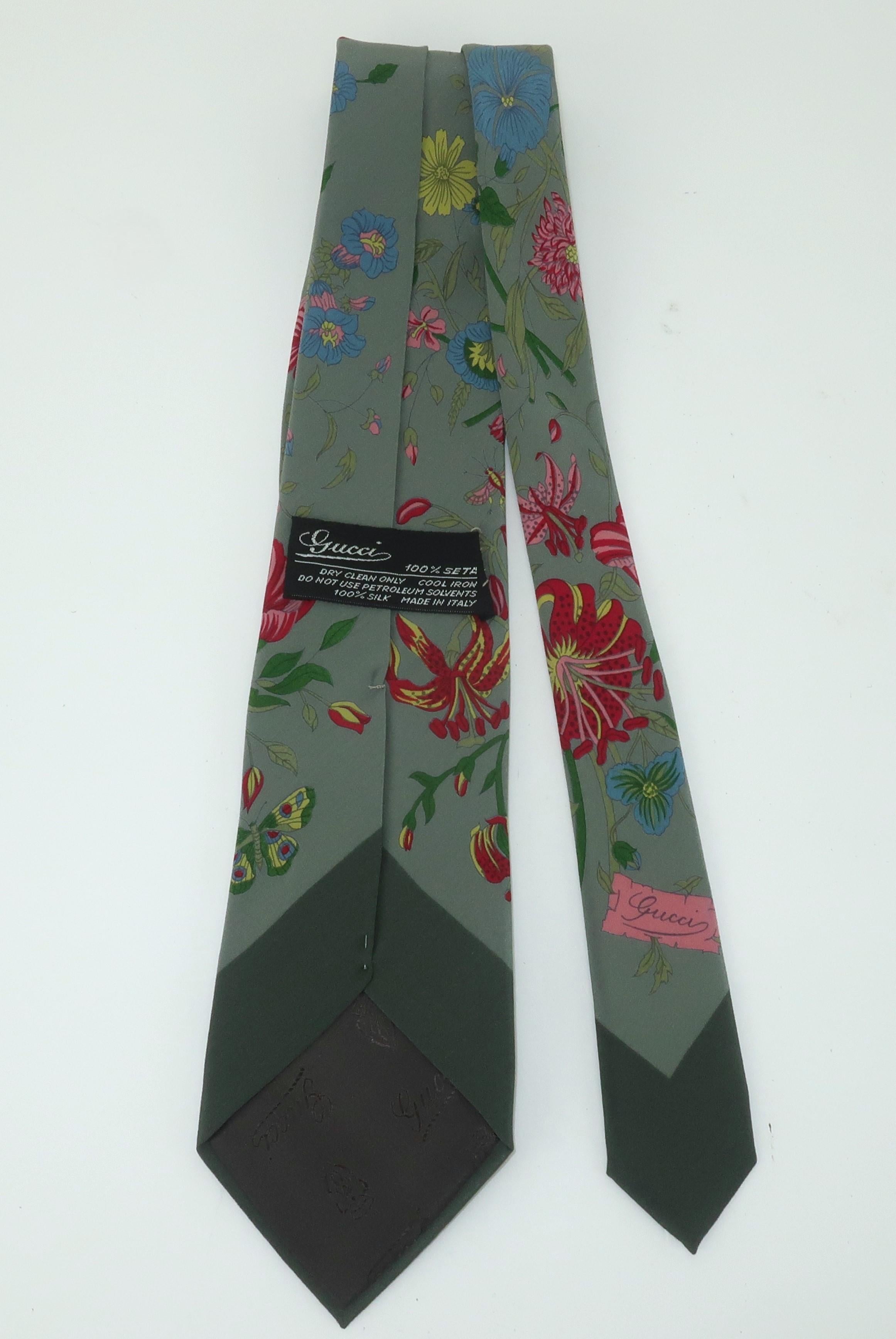 Cravate homme Gucci en soie florale 3