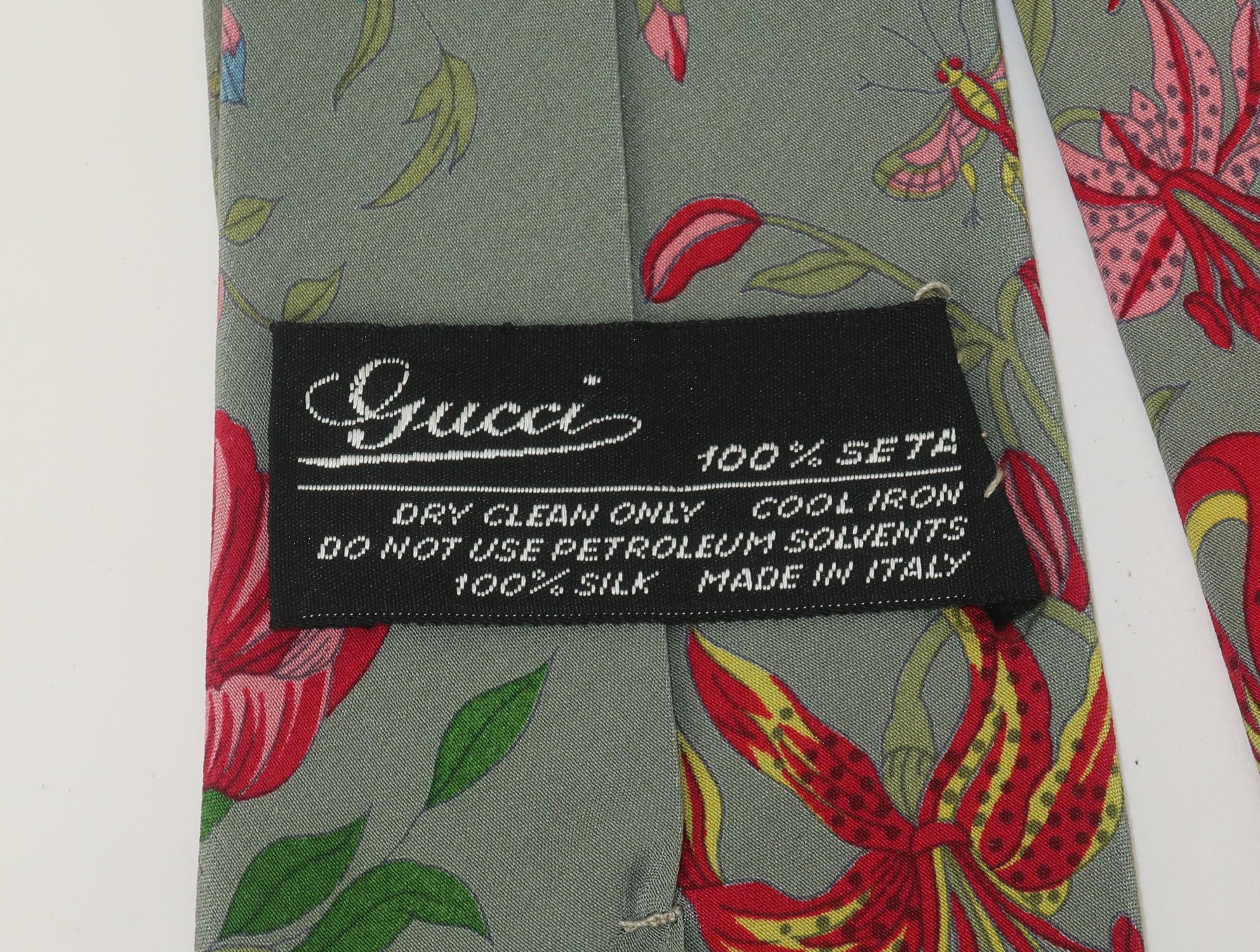 Cravate homme Gucci en soie florale 4