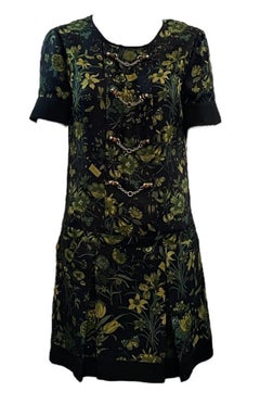 Gucci Floral Silk Mini Dress with Bamboo Hardware, 2000s
