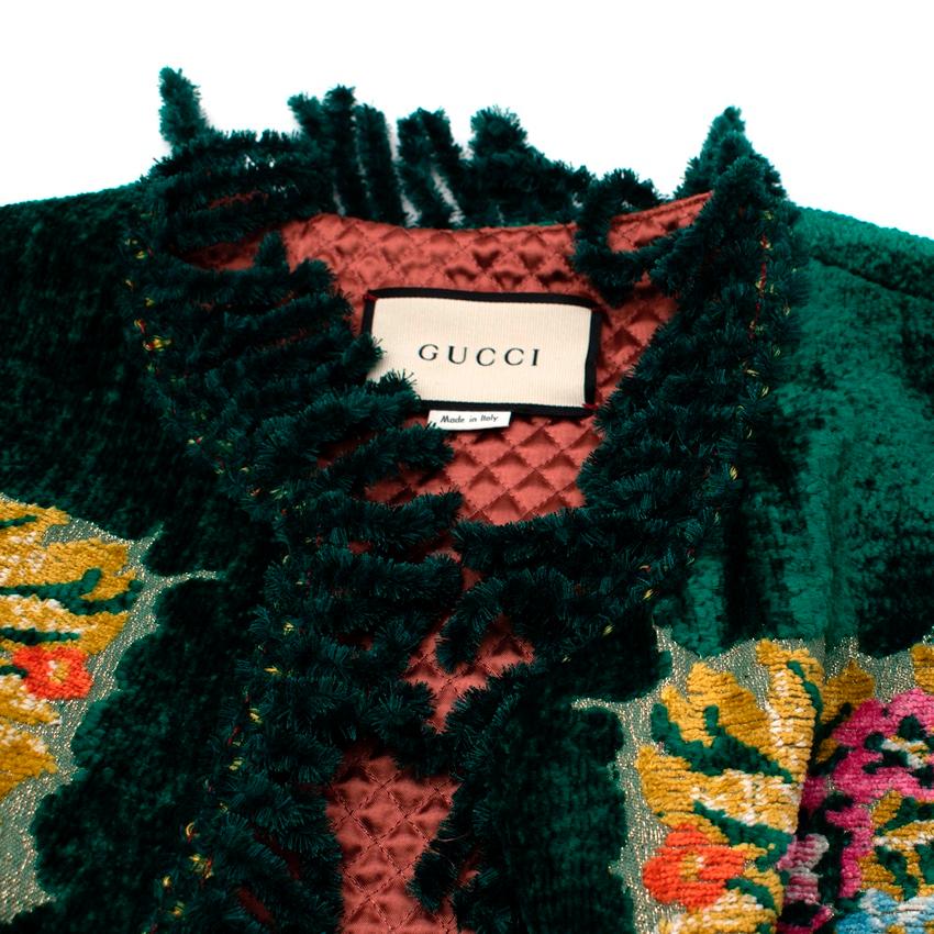 Black Gucci Floral Velvet Jacquard Tapestry Gilet For Sale
