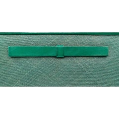 GUCCI Florentine sage green straw clutch 1958/early 60s